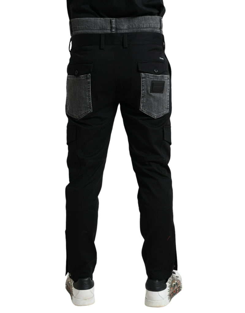 Dolce &amp; Gabbana zwarte grijze smalle katoenen denim jeansbroek