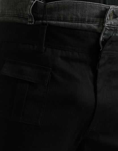 Pantalons en jean slim en coton noir et gris de Dolce &amp; Gabbana