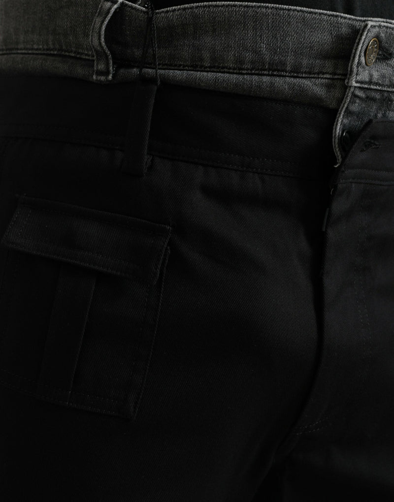 Dolce &amp; Gabbana zwarte grijze smalle katoenen denim jeansbroek