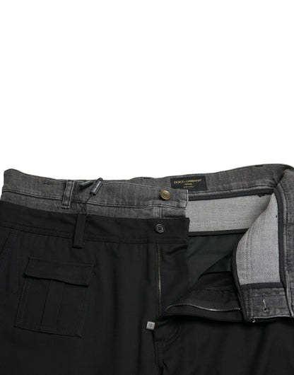 Pantalons en jean slim en coton noir et gris de Dolce &amp; Gabbana
