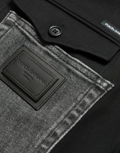 Pantalons en jean slim en coton noir et gris de Dolce &amp; Gabbana