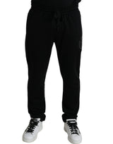 Pantalon de jogging skinny en coton noir avec logo DG de Dolce &amp; Gabbana