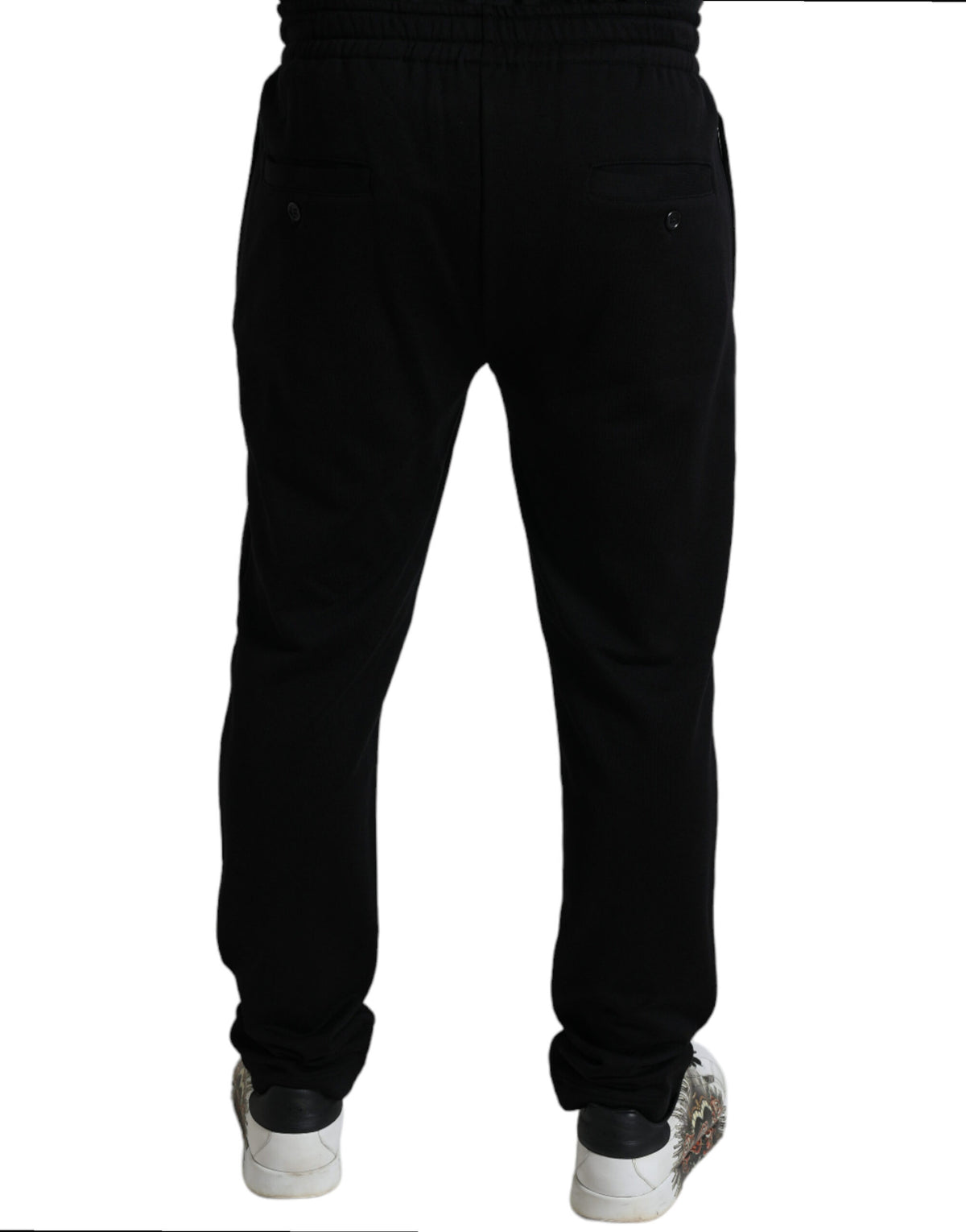 Pantalon de jogging skinny en coton noir avec logo DG de Dolce &amp; Gabbana