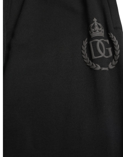 Pantalon de jogging skinny en coton noir avec logo DG de Dolce &amp; Gabbana