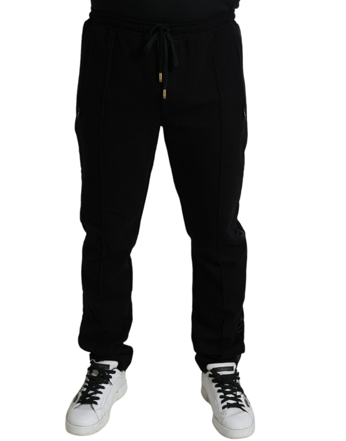 Pantalon de jogging skinny en coton noir Dolce &amp; Gabbana