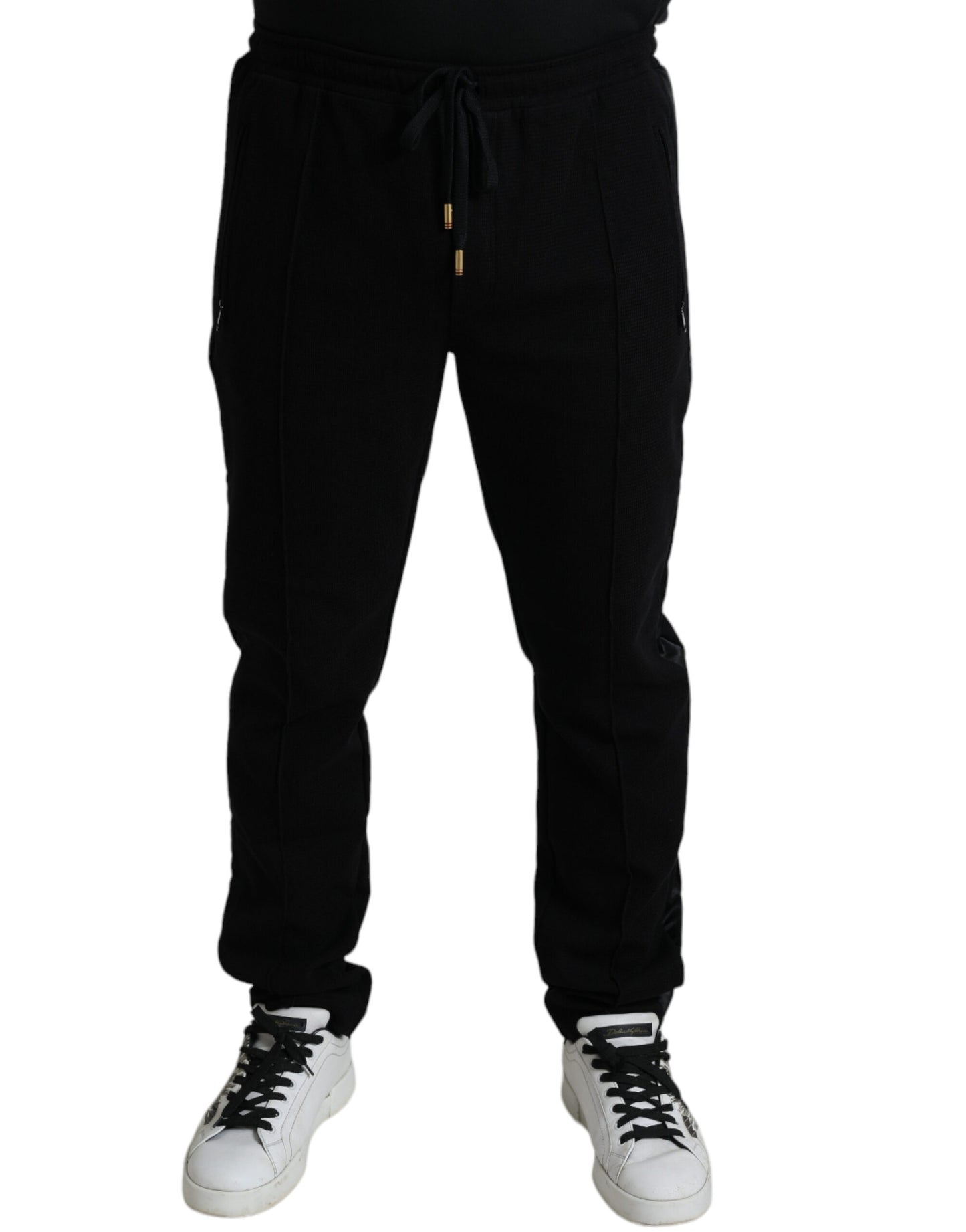 Pantalon de jogging skinny en coton noir Dolce &amp; Gabbana