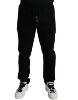 Pantalon de jogging skinny en coton noir Dolce &amp; Gabbana