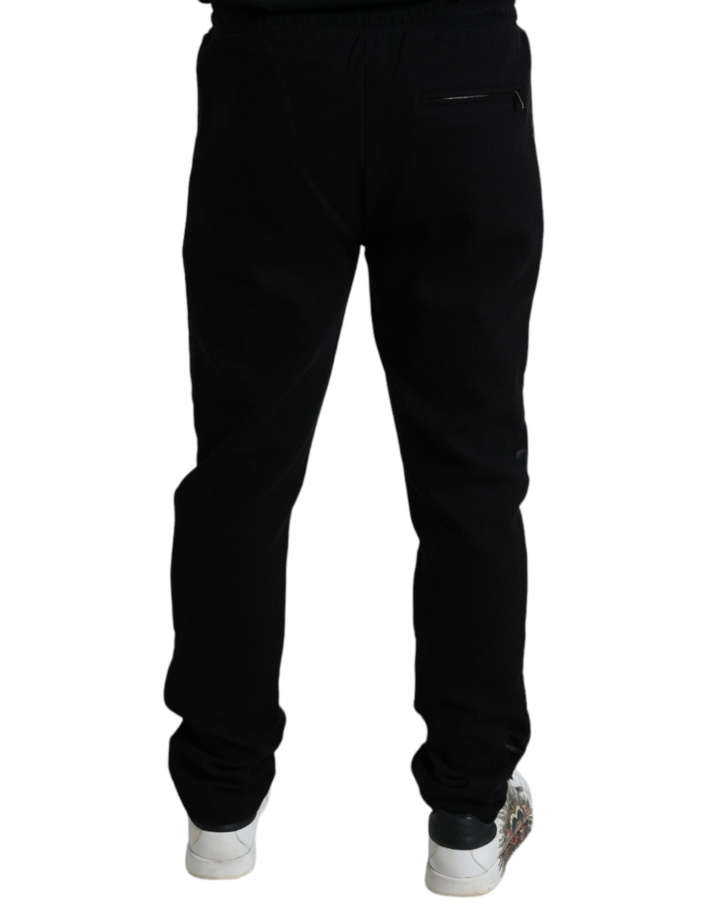 Pantalon de jogging skinny en coton noir Dolce &amp; Gabbana