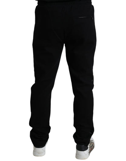 Pantalon de jogging skinny en coton noir Dolce &amp; Gabbana