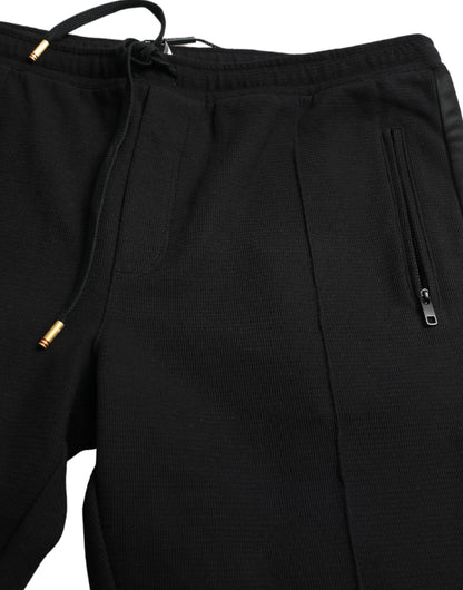 Pantalon de jogging skinny en coton noir Dolce &amp; Gabbana