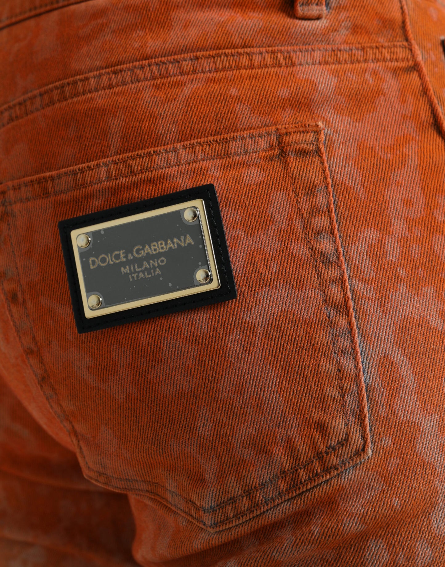 Jeans en coton slim fit à dégradé multicolore Dolce &amp; Gabbana