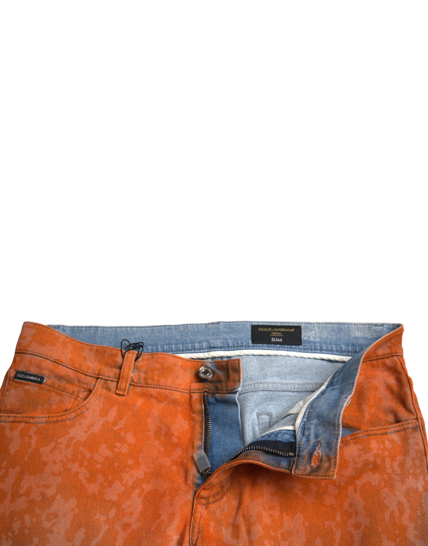Jeans en coton slim fit à dégradé multicolore Dolce &amp; Gabbana