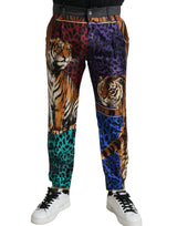 Jeans en jean ample en coton à motif tigre multicolore de Dolce &amp; Gabbana