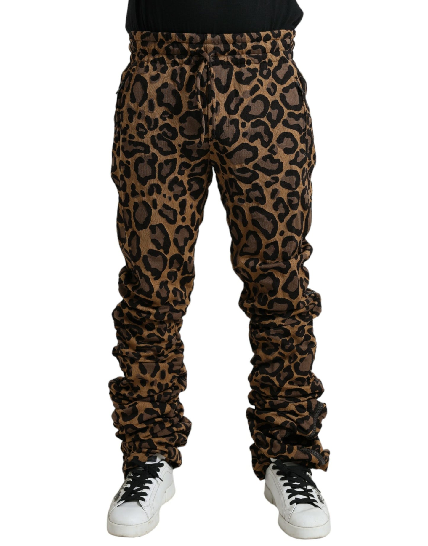 Dolce &amp; Gabbana bruine jacquard joggingbroek met luipaardprint