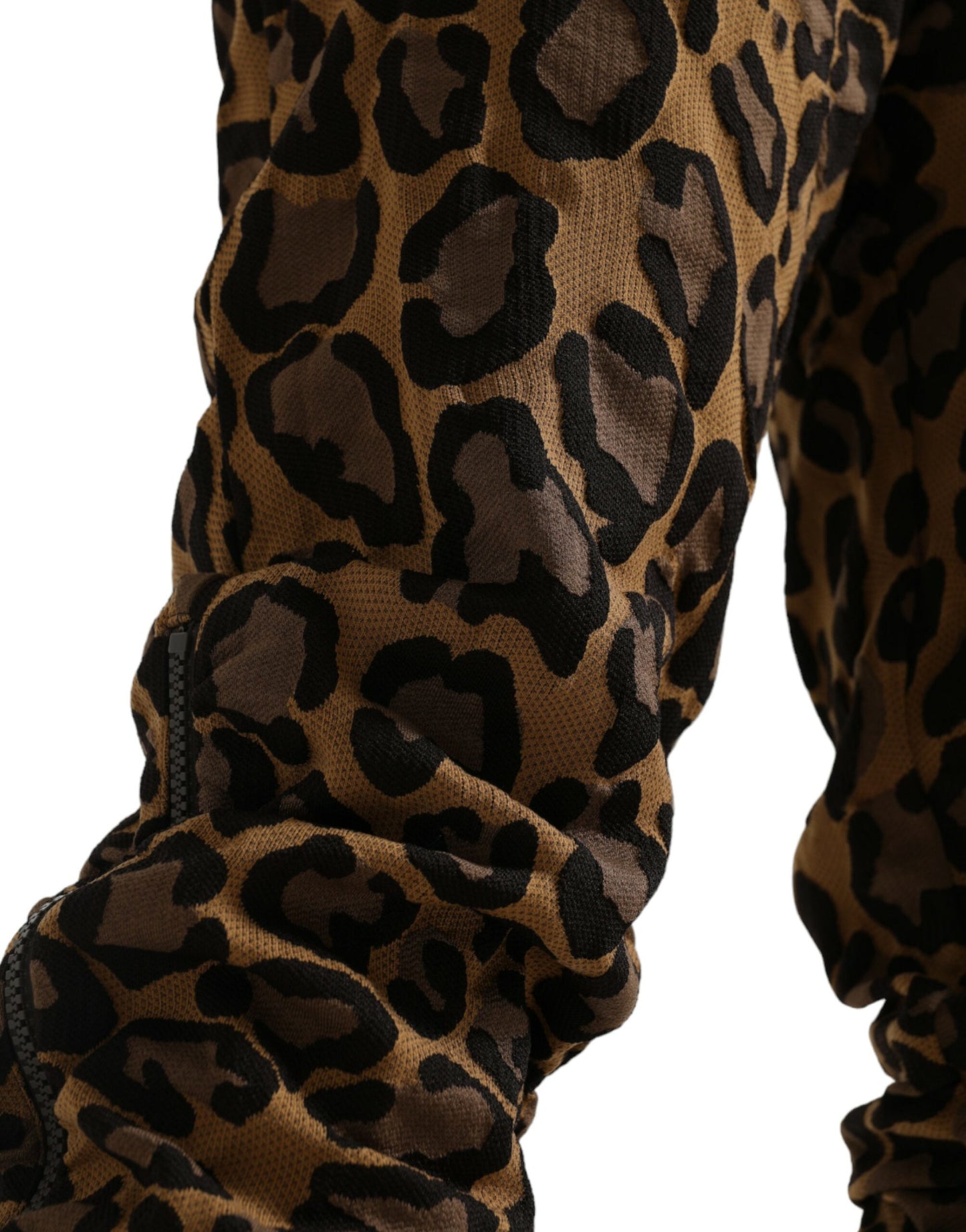 Dolce &amp; Gabbana bruine jacquard joggingbroek met luipaardprint