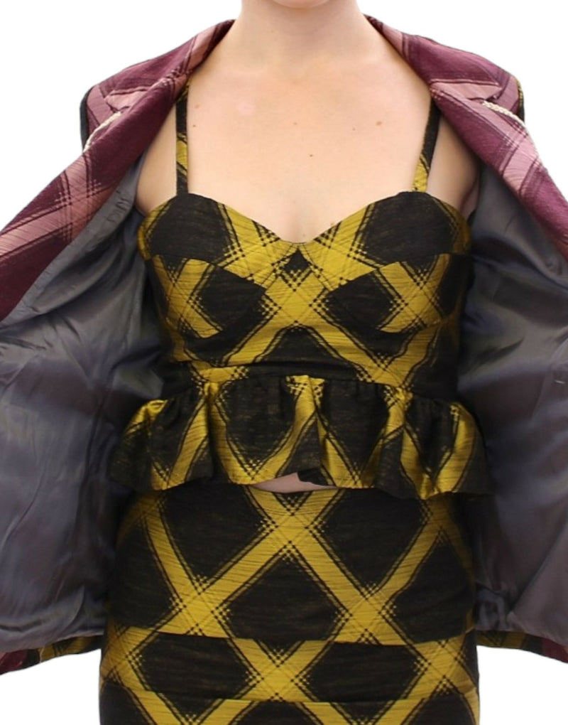 Veste blazer à carreaux violets de House of Holland