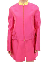 CO|TE Veste en soie rose mélangée