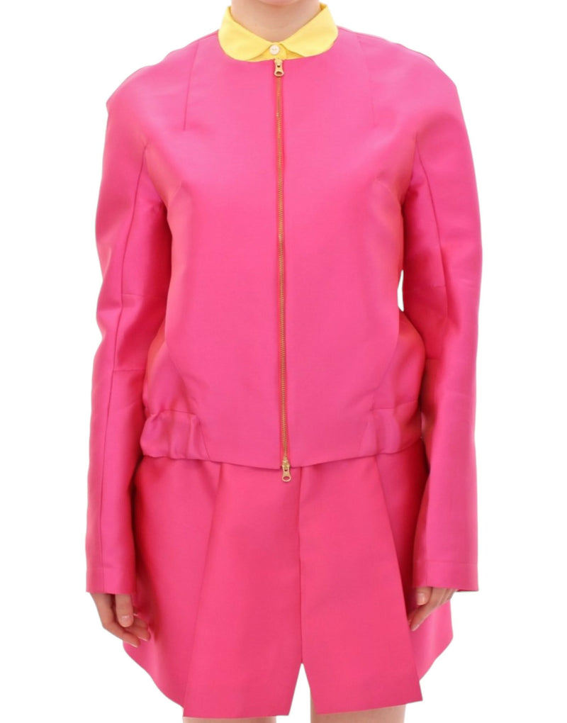 CO|TE Veste en soie rose mélangée
