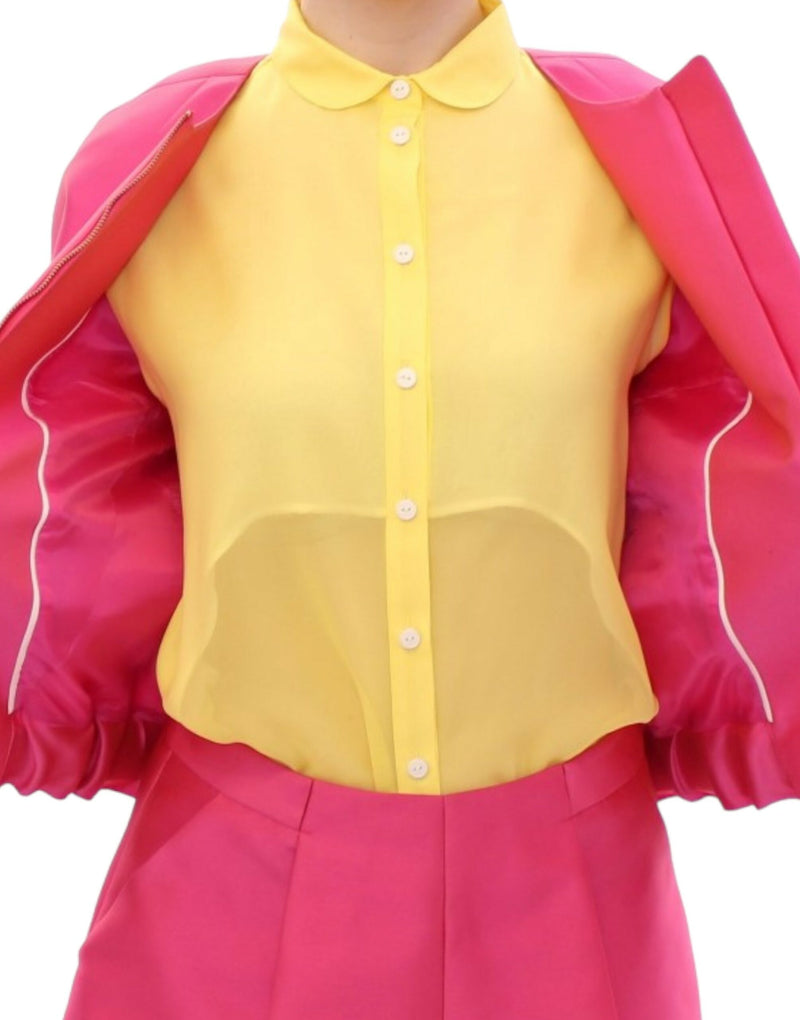 CO|TE Veste en soie rose mélangée