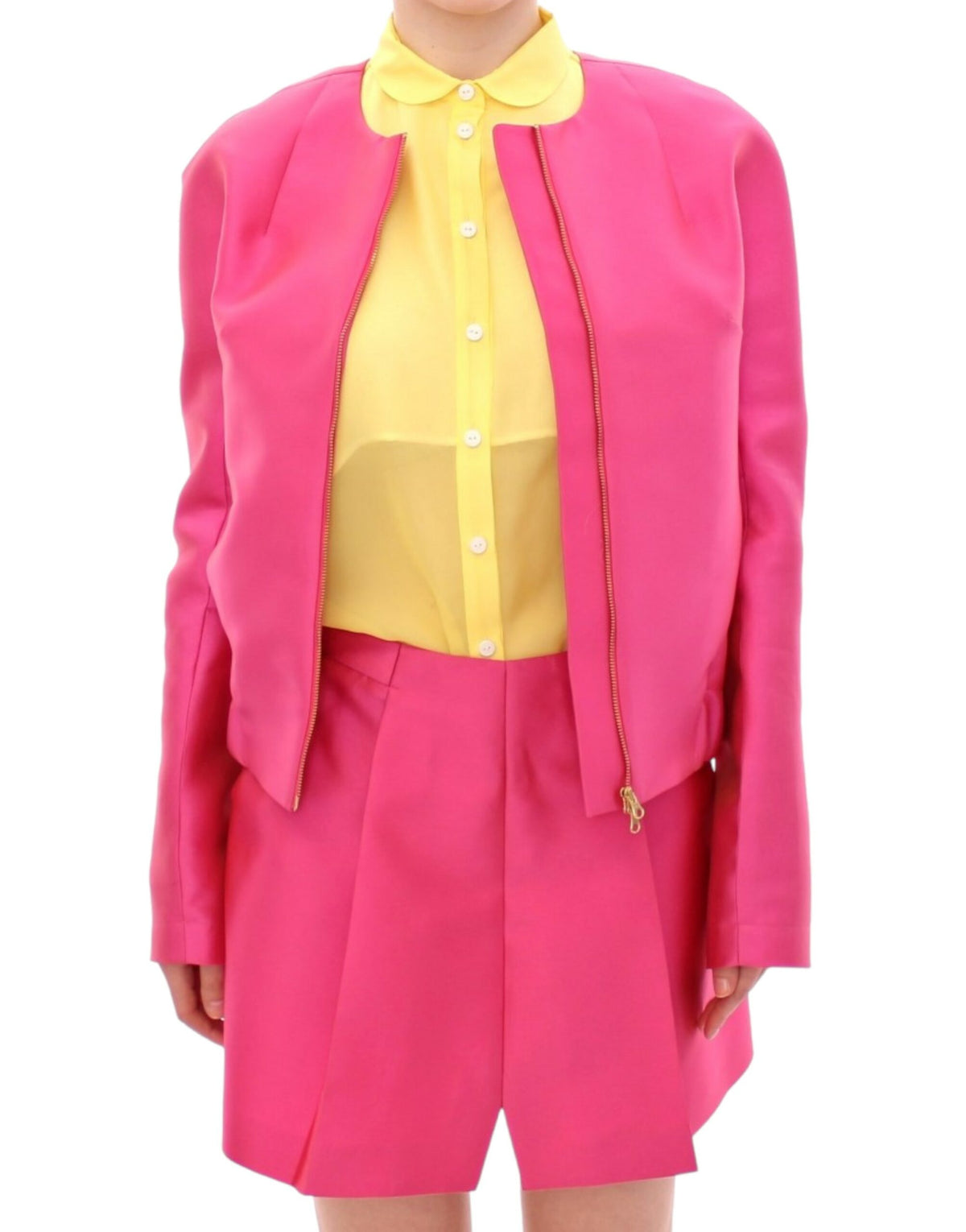 CO|TE Veste en soie rose mélangée