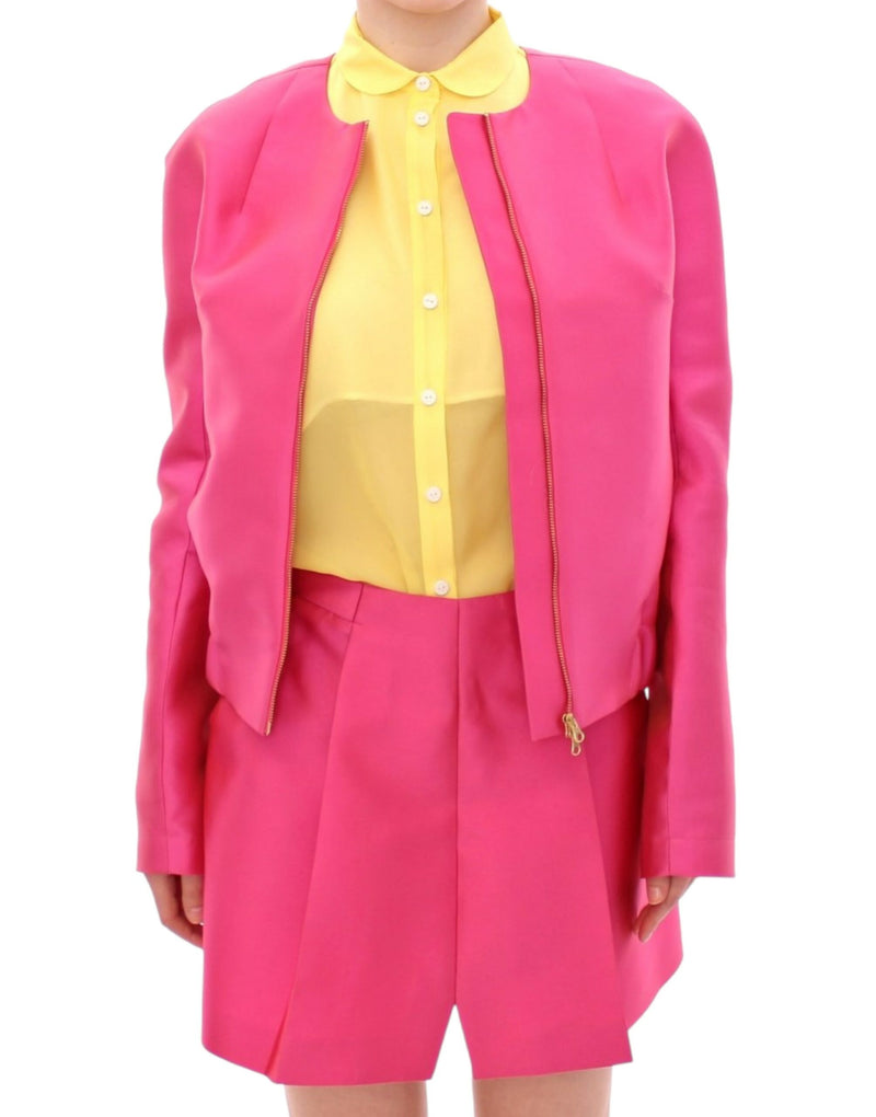CO|TE Veste en soie rose mélangée