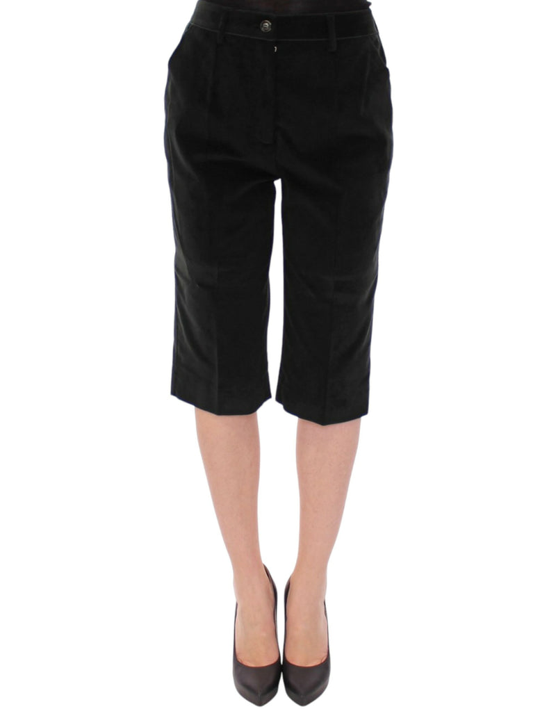 Shorts pantalon en coton noir Dolce &amp; Gabbana