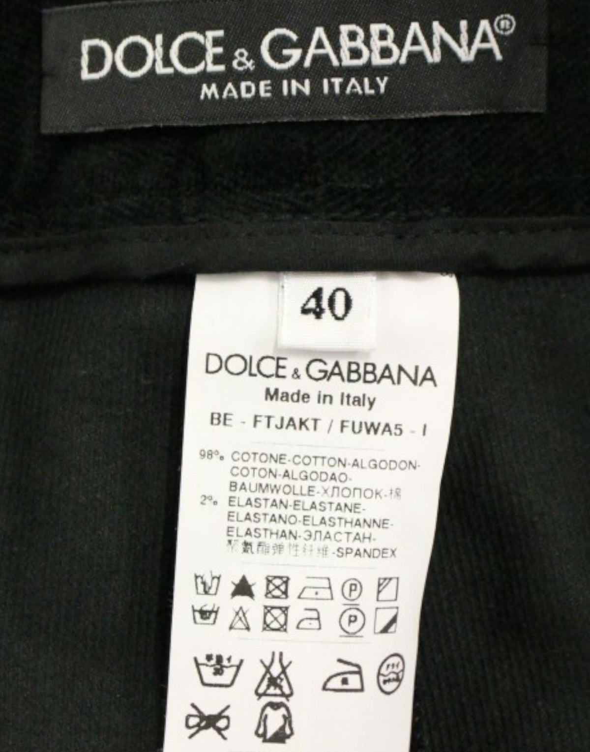 Shorts pantalon en coton noir Dolce &amp; Gabbana