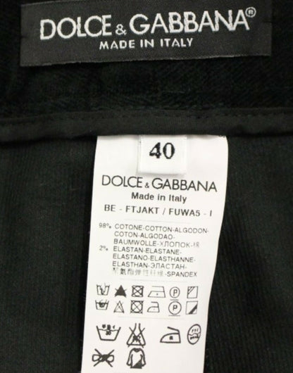 Shorts pantalon en coton noir Dolce & Gabbana