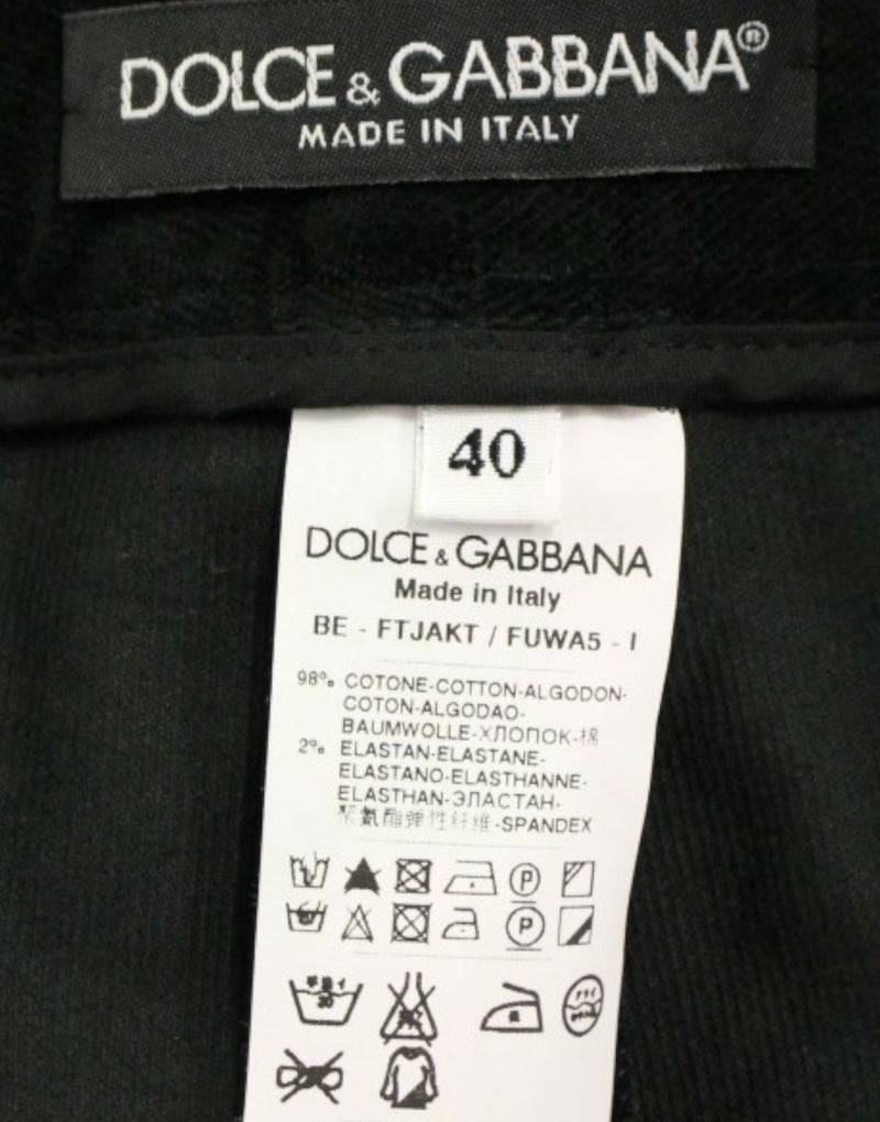 Shorts pantalon en coton noir Dolce &amp; Gabbana