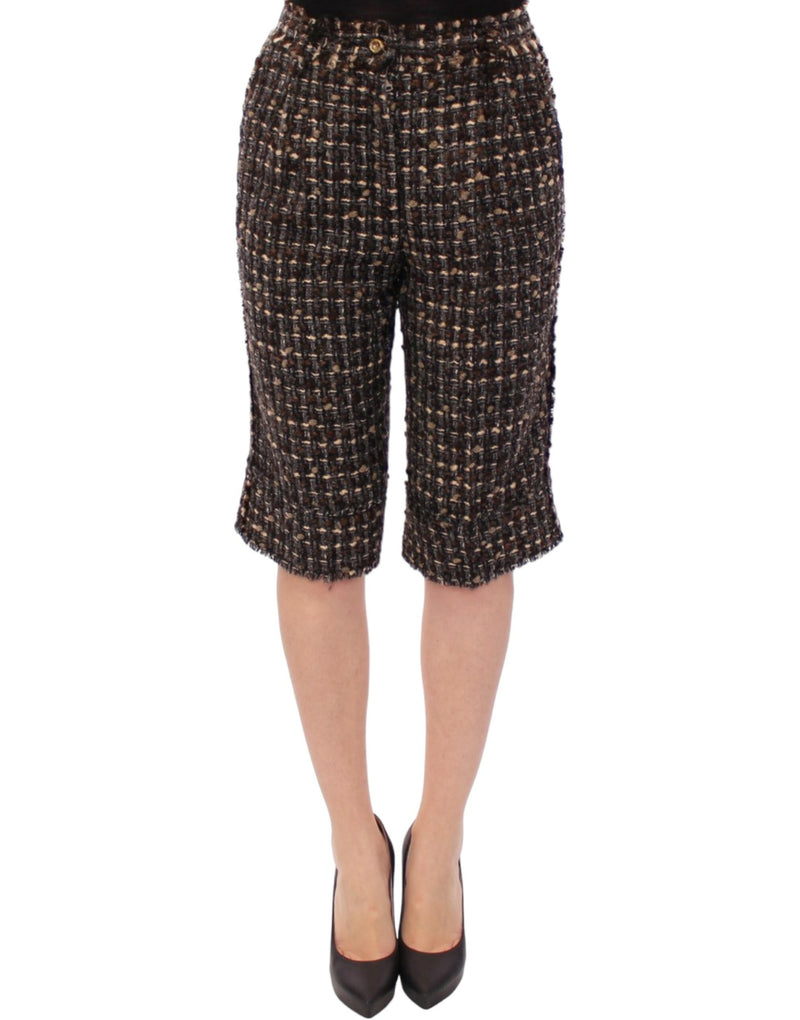 Shorts pantalon en laine multicolore Dolce &amp; Gabbana