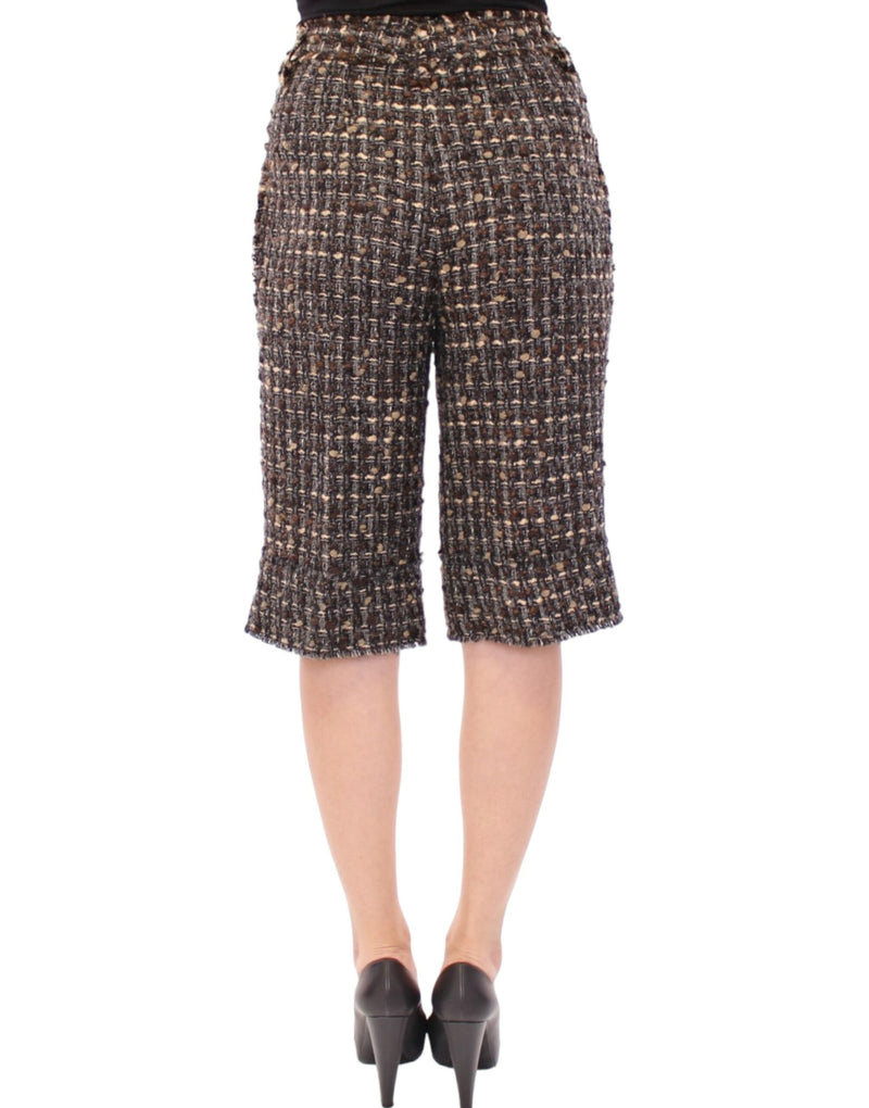 Shorts pantalon en laine multicolore Dolce &amp; Gabbana