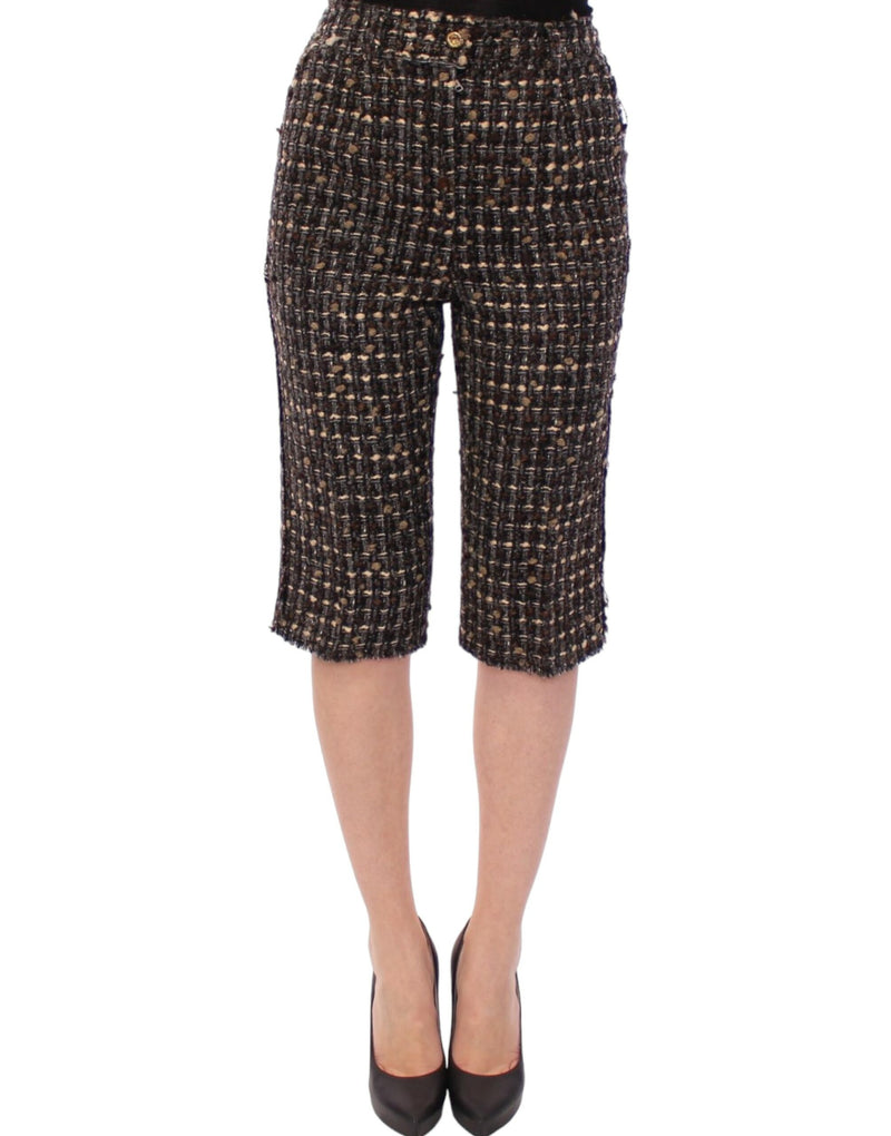 Shorts-pantalon en laine multicolore Dolce &amp; Gabbana