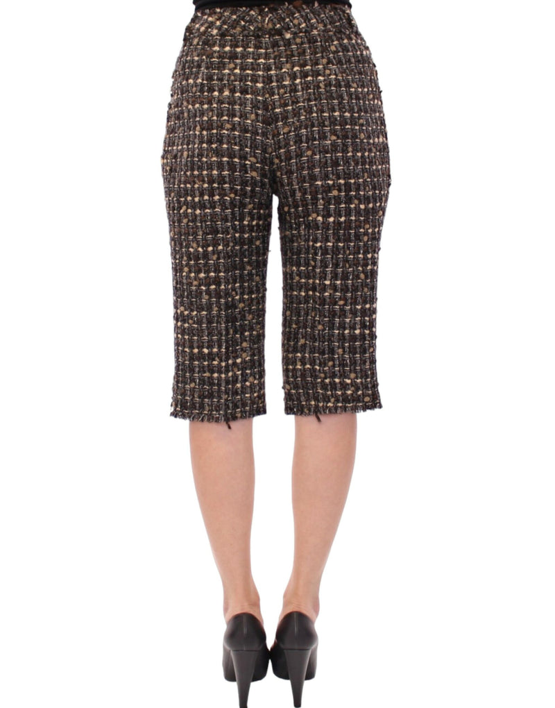 Shorts-pantalon en laine multicolore Dolce &amp; Gabbana
