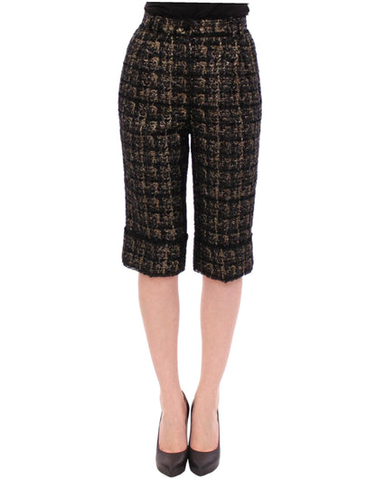 Shorts pantalon en tissu noir Dolce & Gabbana