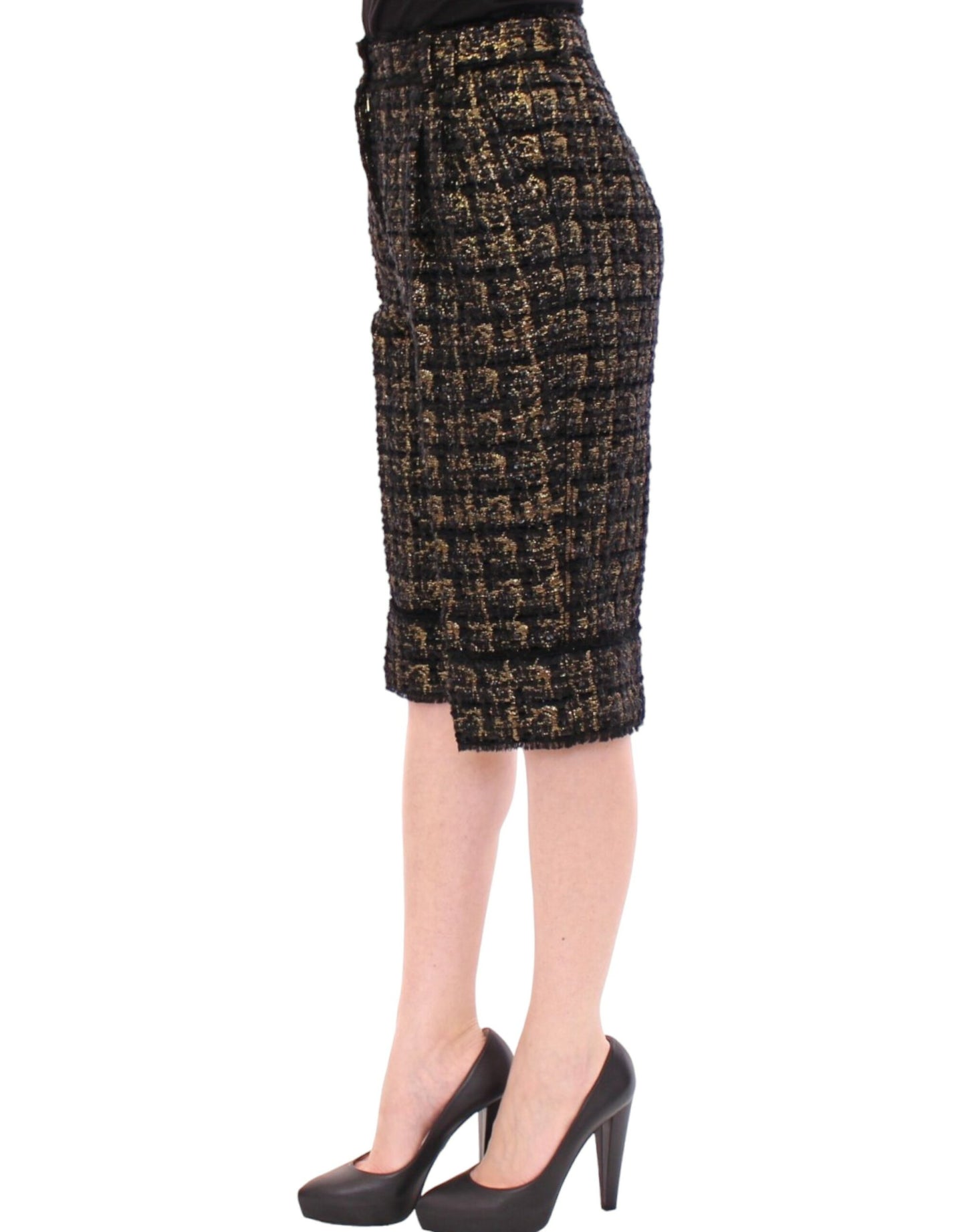 Shorts pantalon en tissu noir Dolce & Gabbana