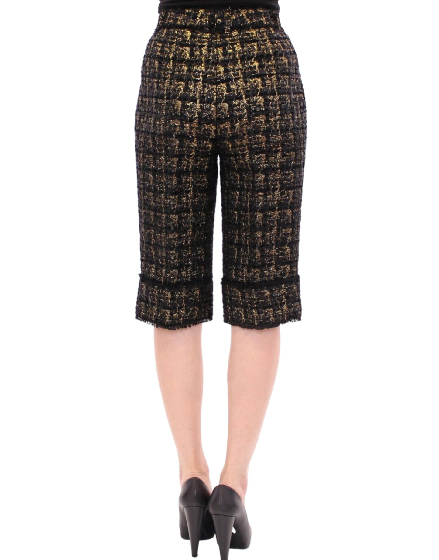 Shorts pantalon en tissu noir Dolce & Gabbana