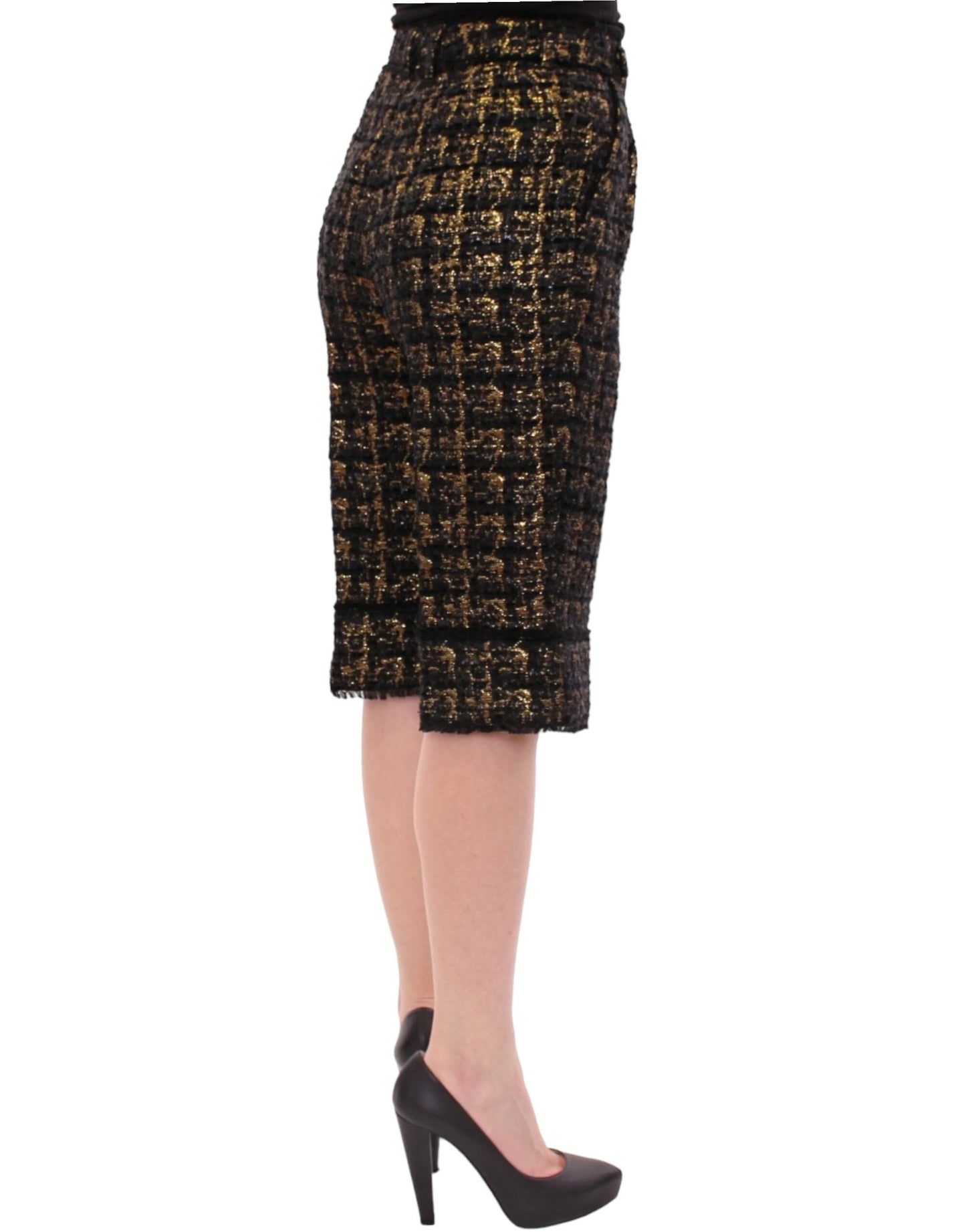 Shorts pantalon en tissu noir Dolce & Gabbana