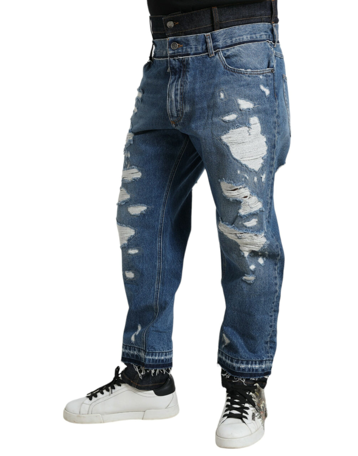 Jeans en coton bleu délavé pour homme de Dolce &amp; Gabbana