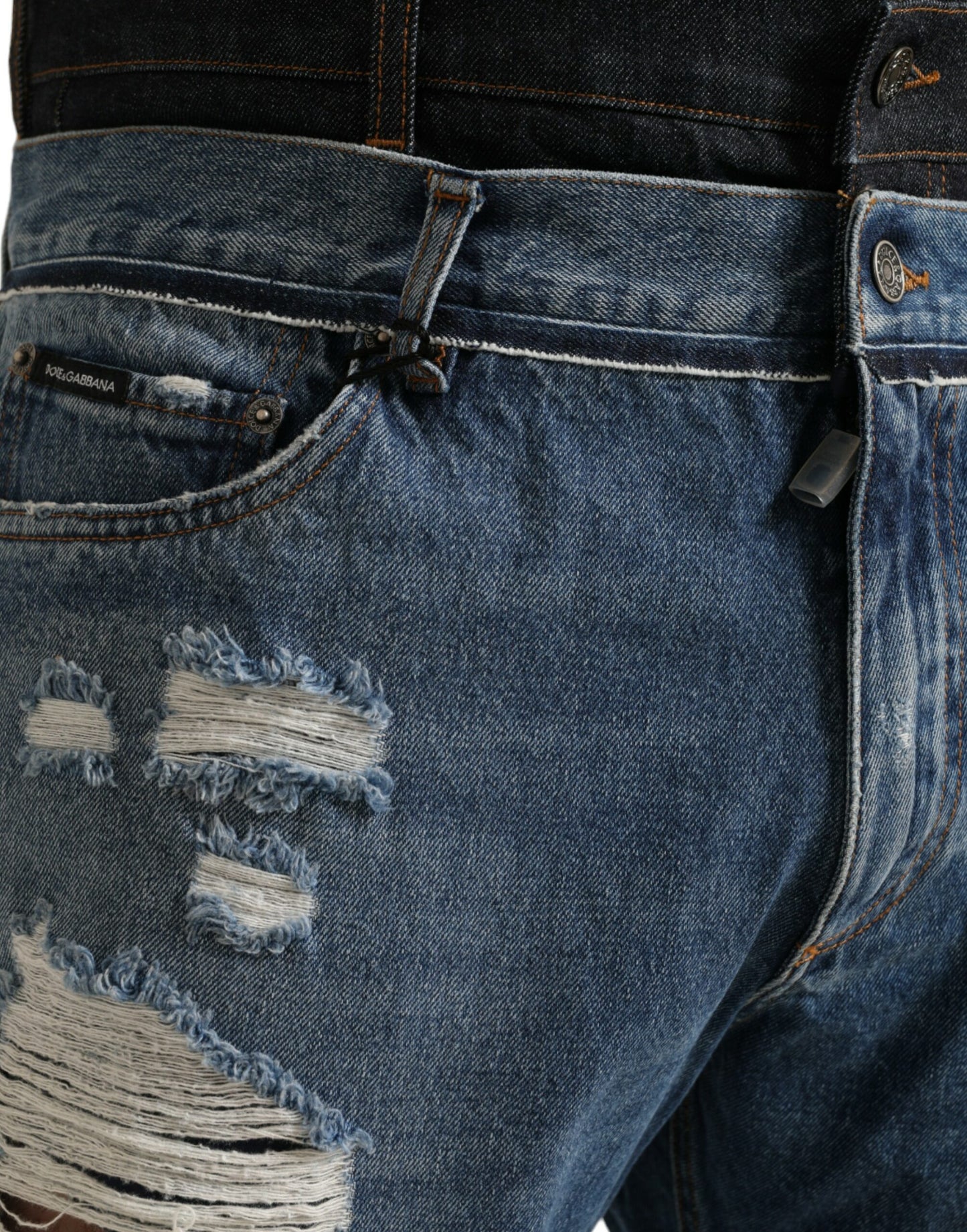 Jeans en coton bleu délavé pour homme de Dolce &amp; Gabbana