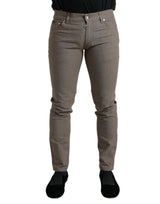 Pantalon homme slim en coton extensible marron Dolce &amp; Gabbana