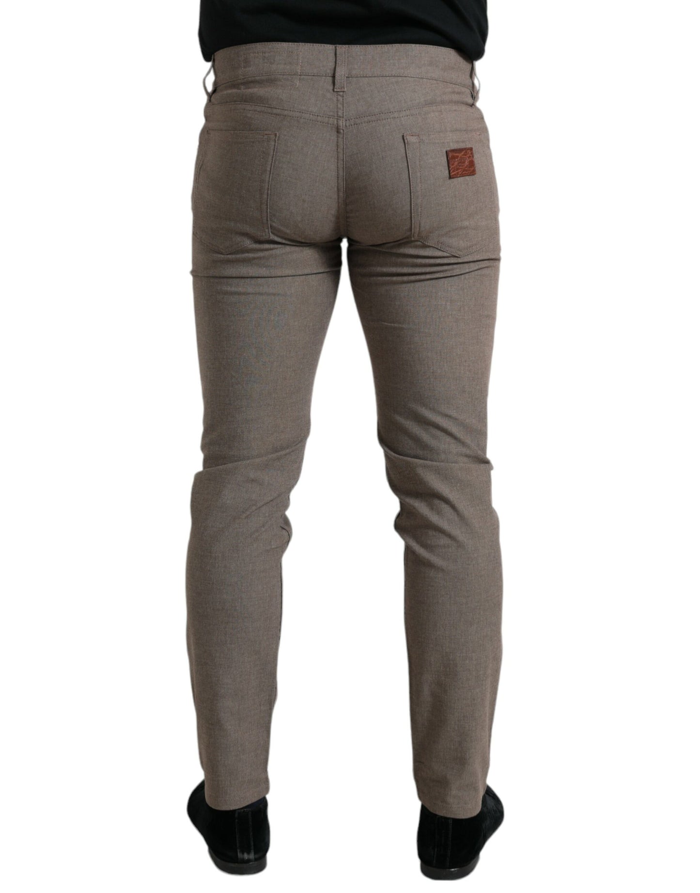 Pantalon homme slim en coton extensible marron Dolce &amp; Gabbana
