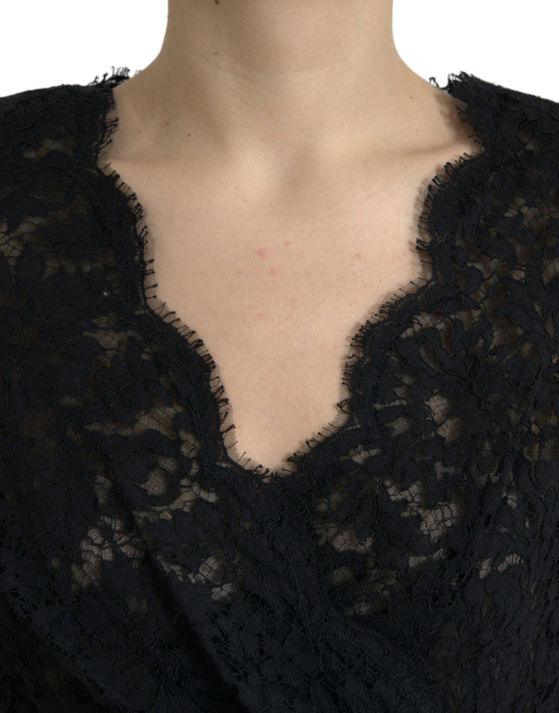 Robe Mini Bodycon en Dentelle Noire Dolce & Gabbana
