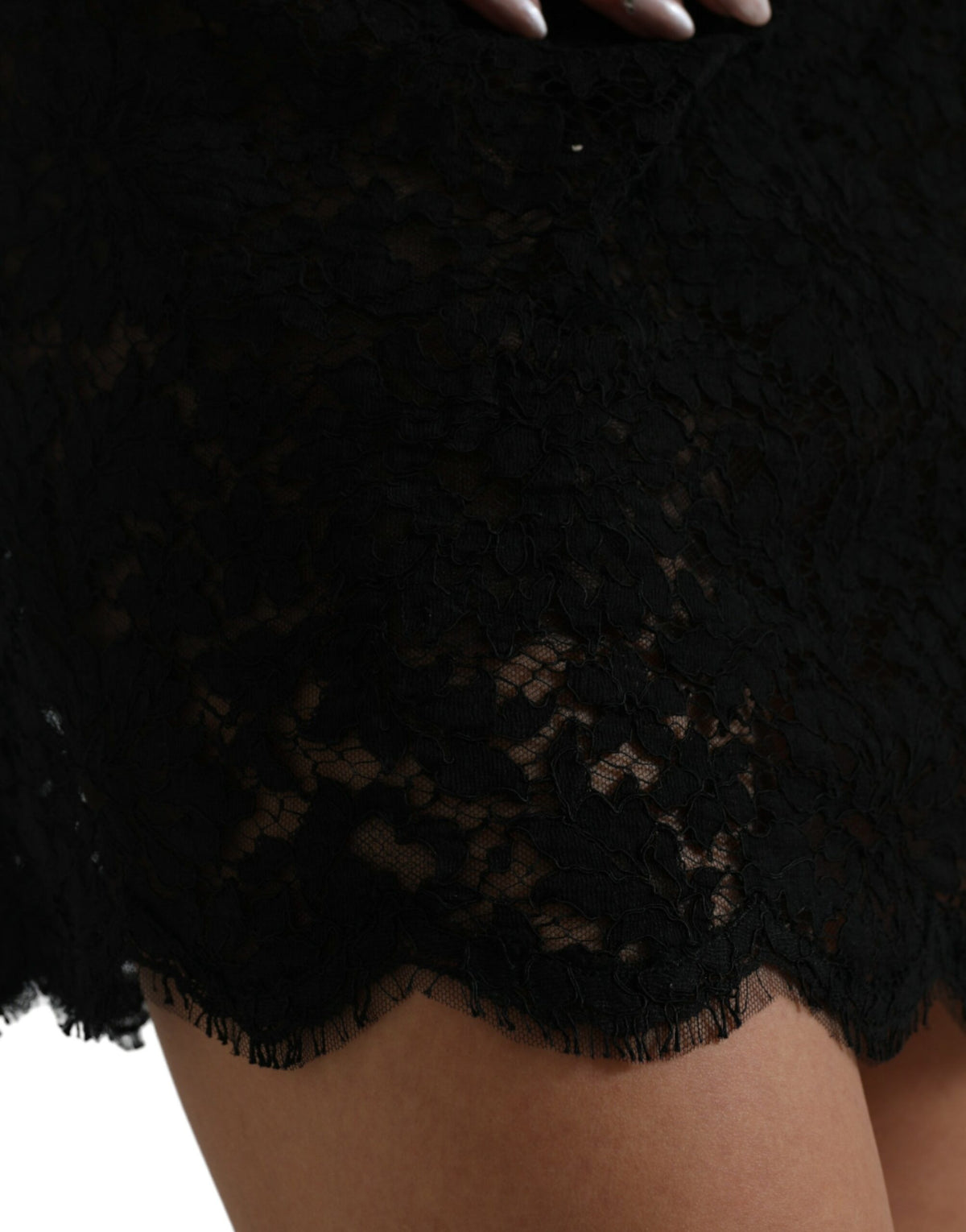 Robe Mini Bodycon en Dentelle Noire Dolce & Gabbana