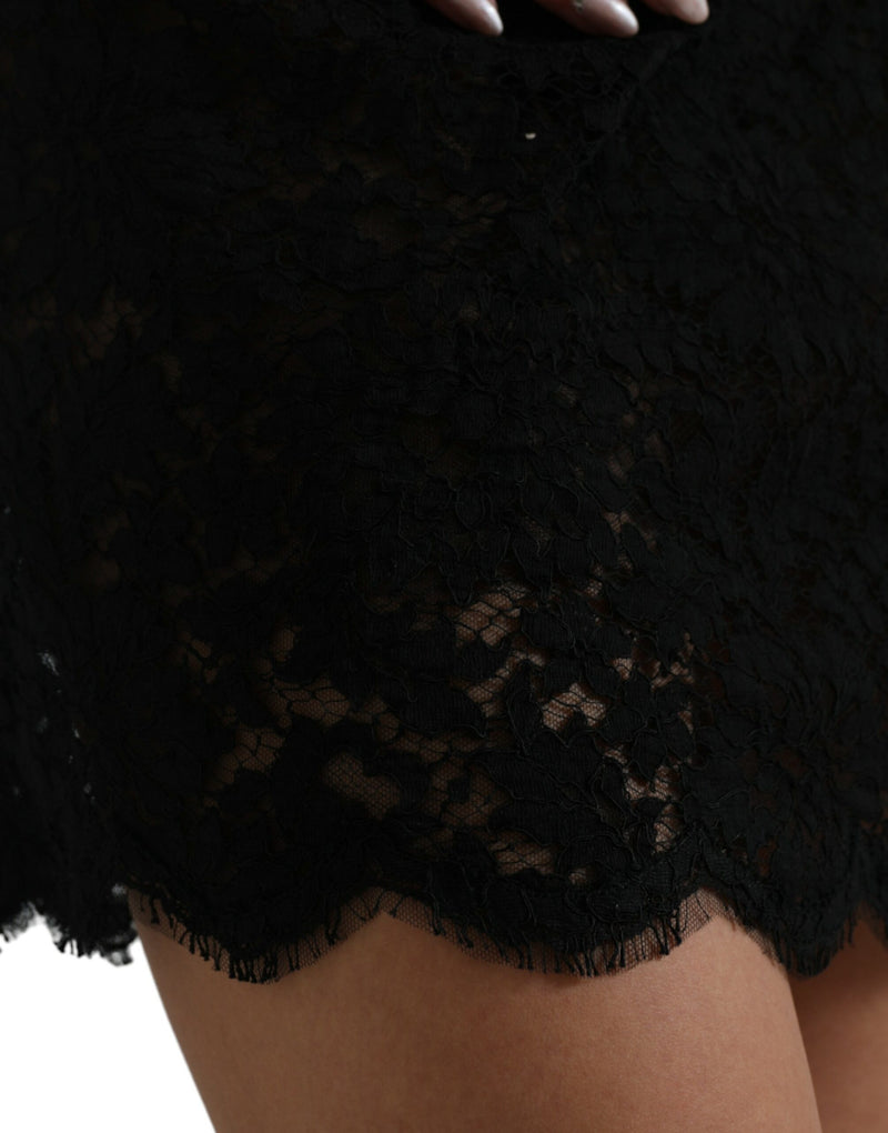 Robe Mini Bodycon en Dentelle Noire Dolce & Gabbana