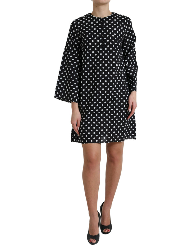 Robe Mini Shift à Pois Noir et Blanc Dolce & Gabbana