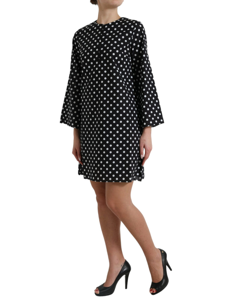 Robe Mini Shift à Pois Noir et Blanc Dolce & Gabbana