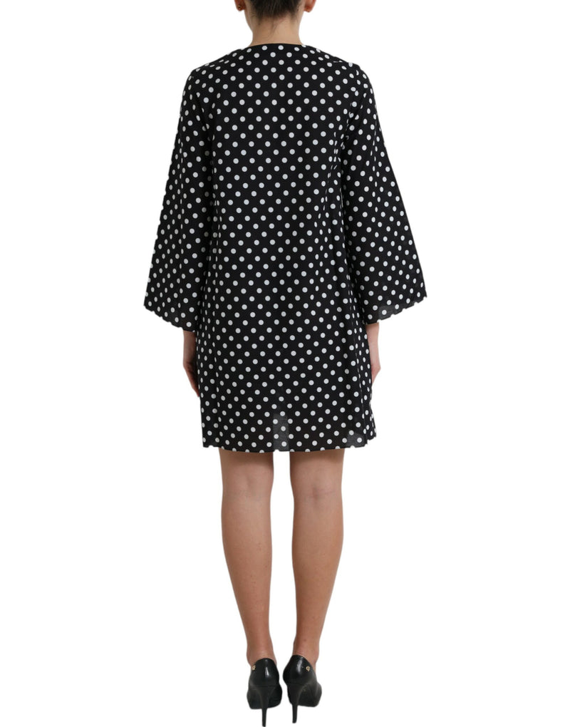 Robe Mini Shift à Pois Noir et Blanc Dolce & Gabbana