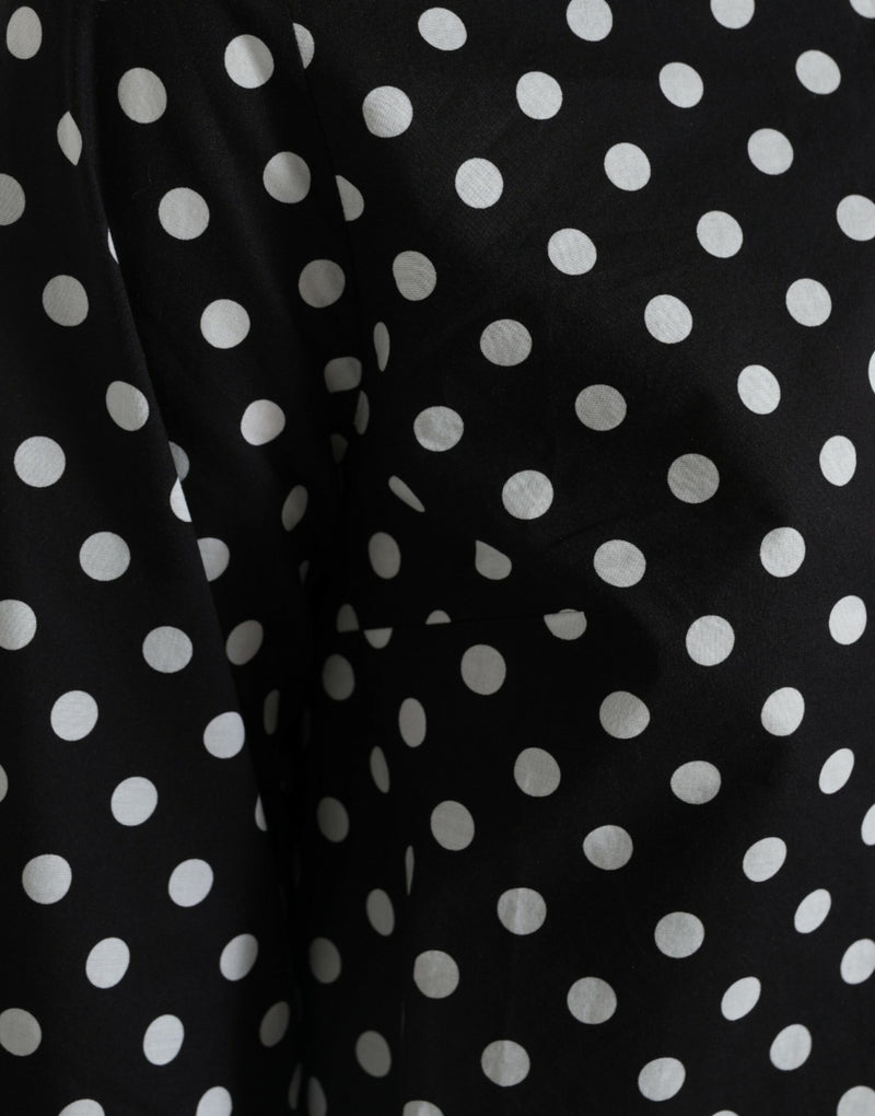 Robe Mini Shift à Pois Noir et Blanc Dolce & Gabbana