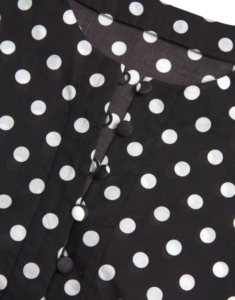 Robe Mini Shift à Pois Noir et Blanc Dolce & Gabbana