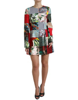 Robe Mini Shift Multicolore à Motif Floral de Dolce & Gabbana